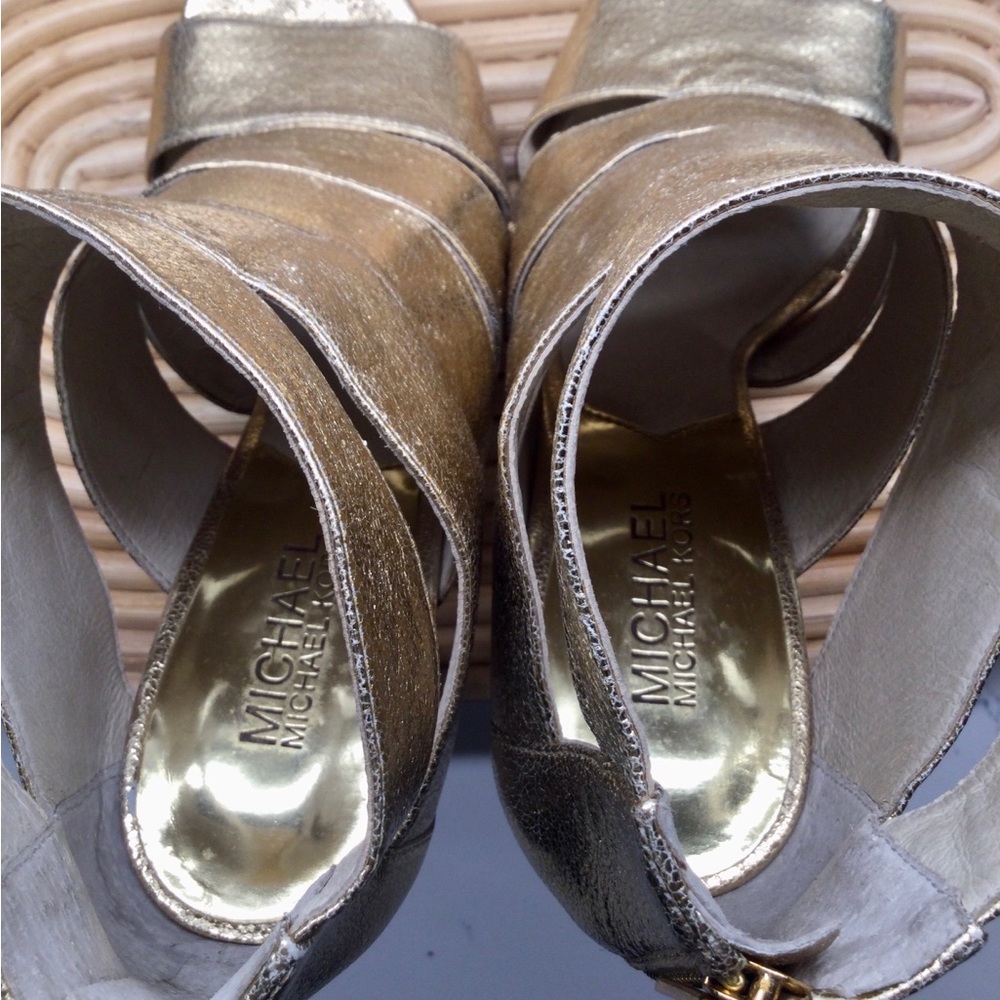 Michael Kors Gold Booties Sz 8 - Picture 5 of 5